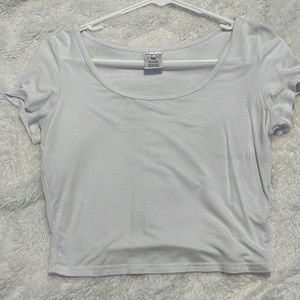 Simple white crop top, wide neck line, barely worn